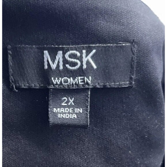 VintageBlack MSK Women’s Sz 2XL Bell Sleeve Top With Sheer Gold Light Chain - Picture 14 of 16